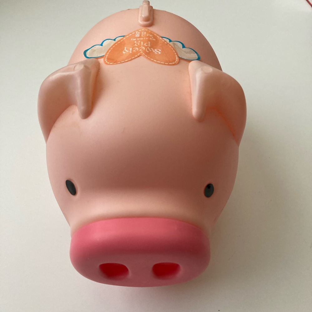 Piggy Coin Bank Sweely Pig Plastic Pink Korea